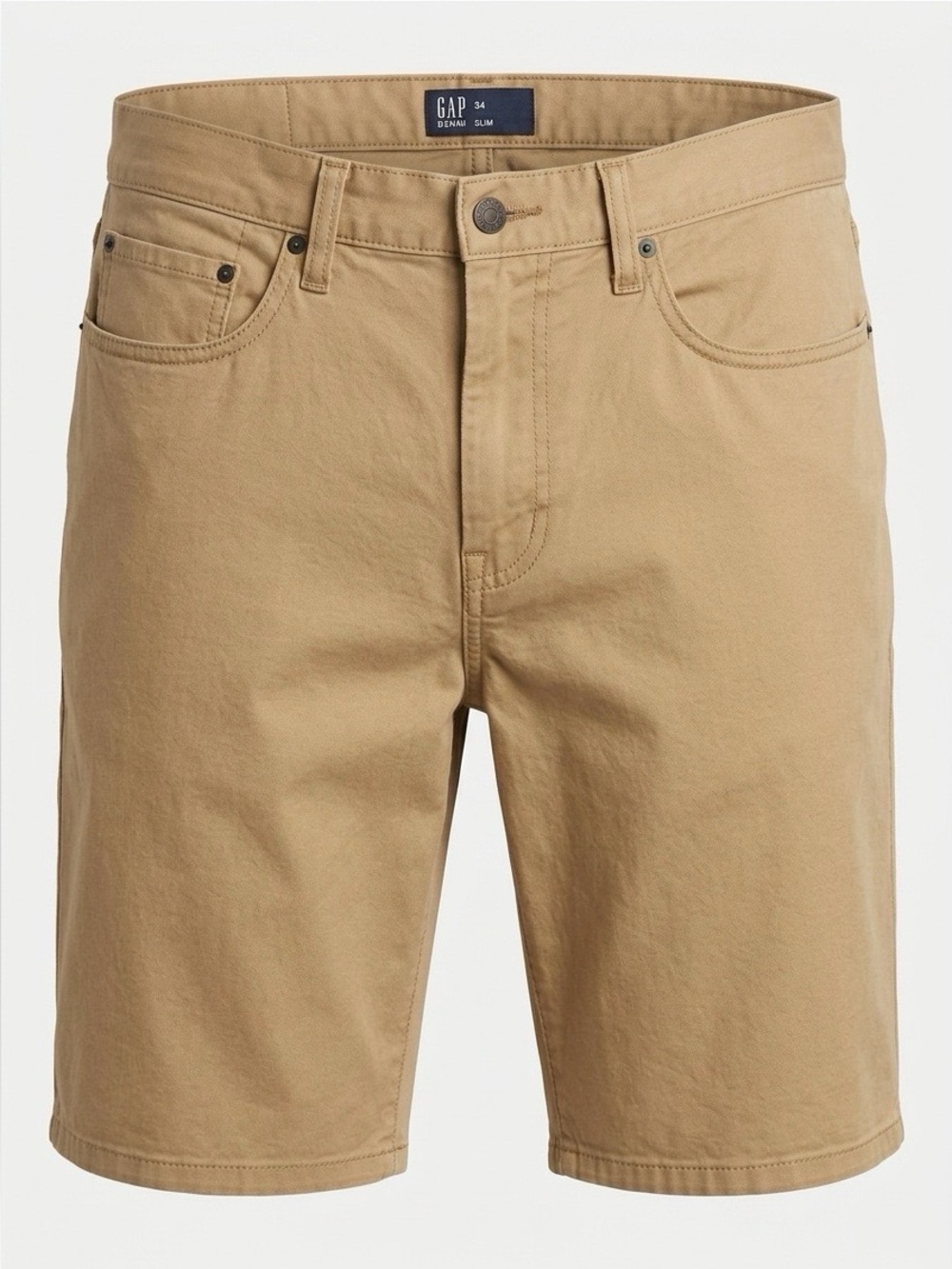 TAN GAP DENIM SLIM FITTING SHORTS SIZE 34